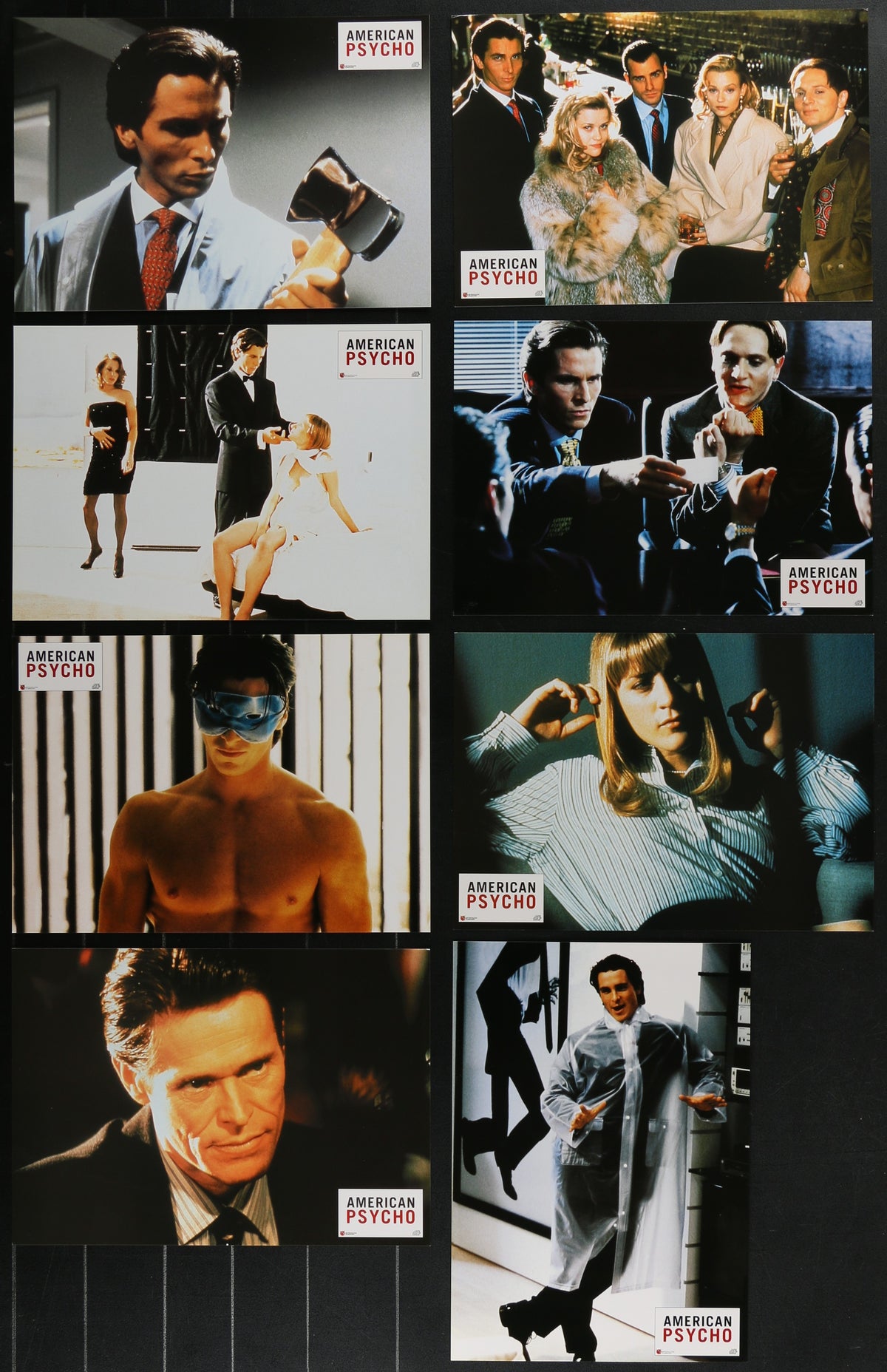 American Psycho (2000) Original French Lobby Card Set (8 Cards) 8.25 x 11.75