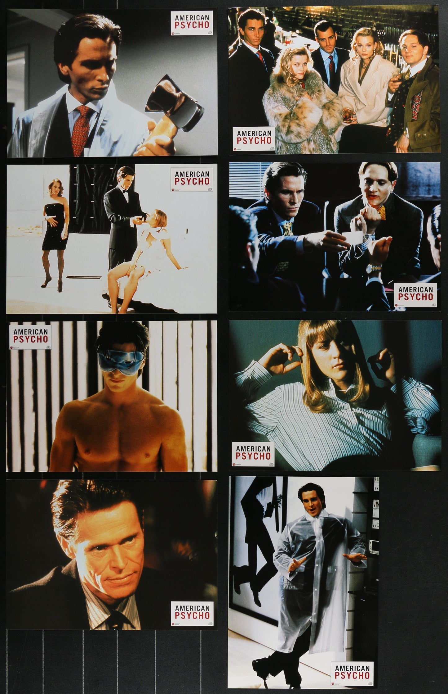 American Psycho (2000) Original French Lobby Card Set (8 Cards) 8.25 x 11.75