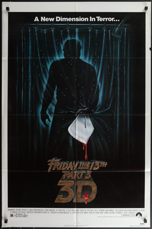 Friday the 13th Part III 3-D (1982) Original US One Sheet Movie Poster