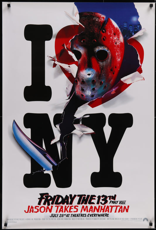 Friday The 13th Part VIII: Jason Takes Manhattan (1989) Original Recalled US One Sheet Movie Poster