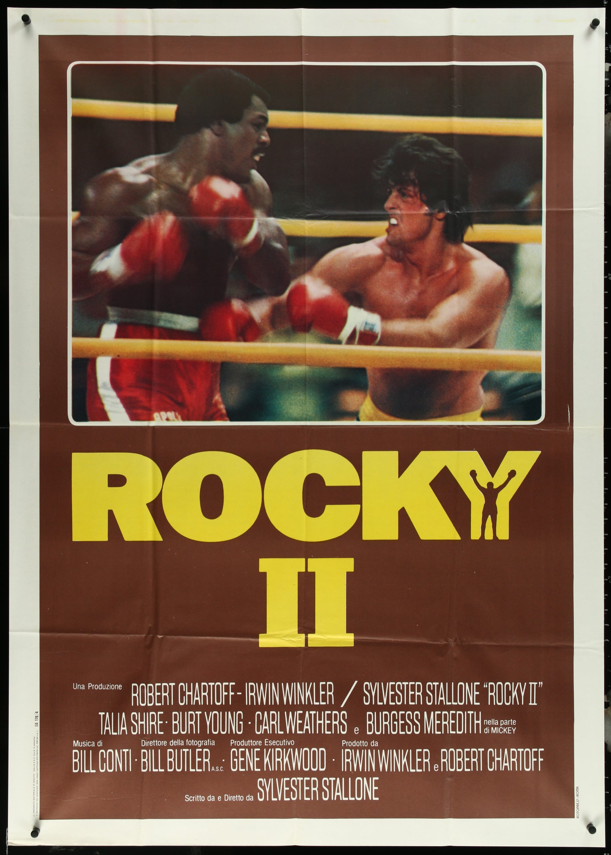 Rocky II (1980s RR) Original Italian One Panel Movie Poster