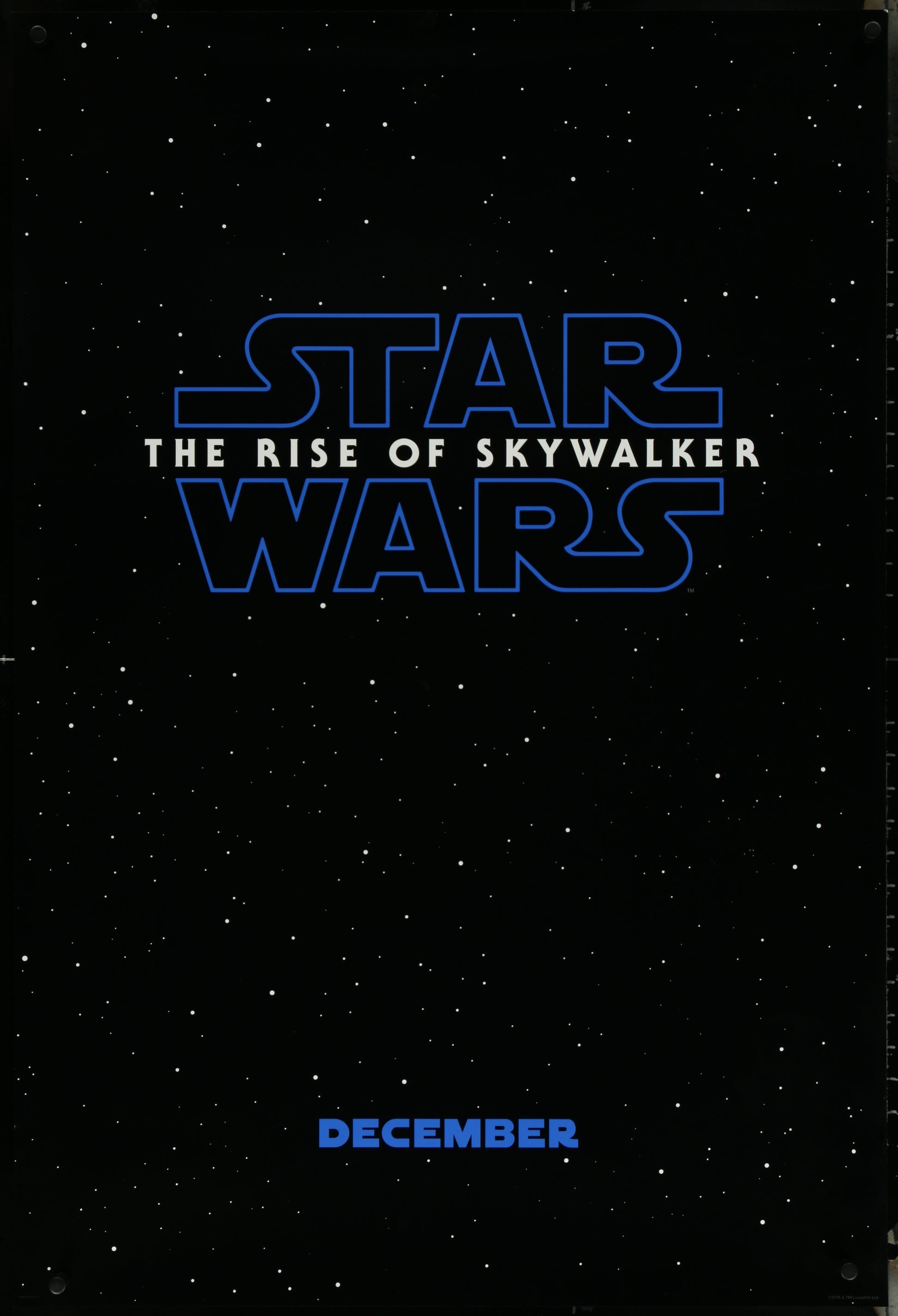 Star Wars: Rise Of Skywalker (2019) Original US One Sheet Movie Poster