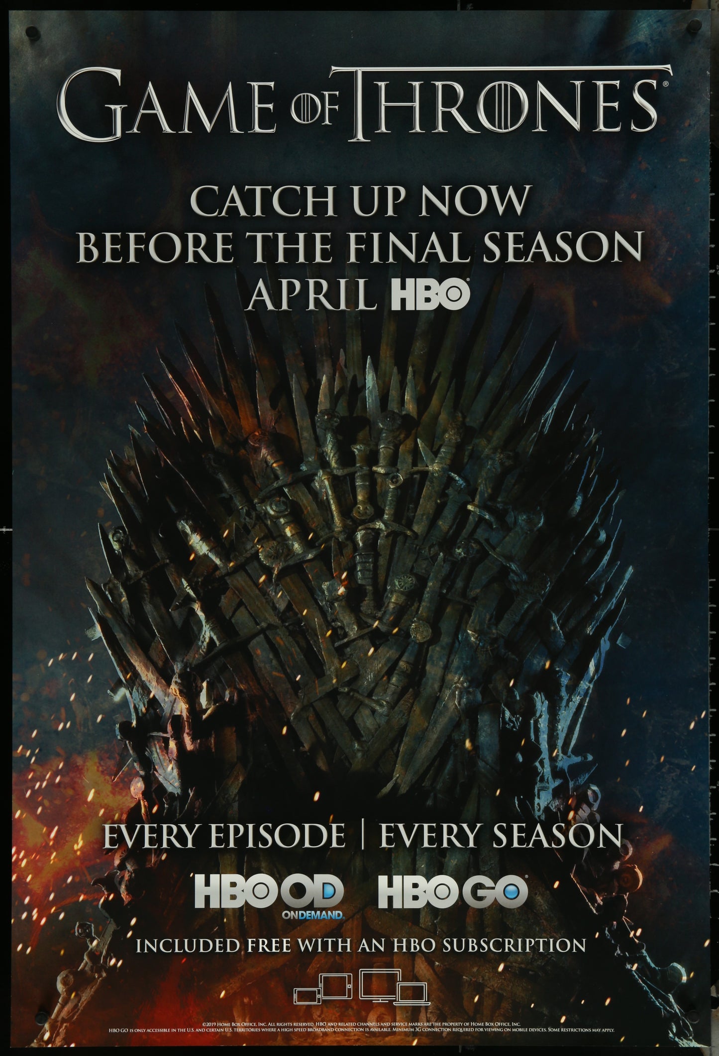 Game Of Thrones (2019) Original US Television Poster