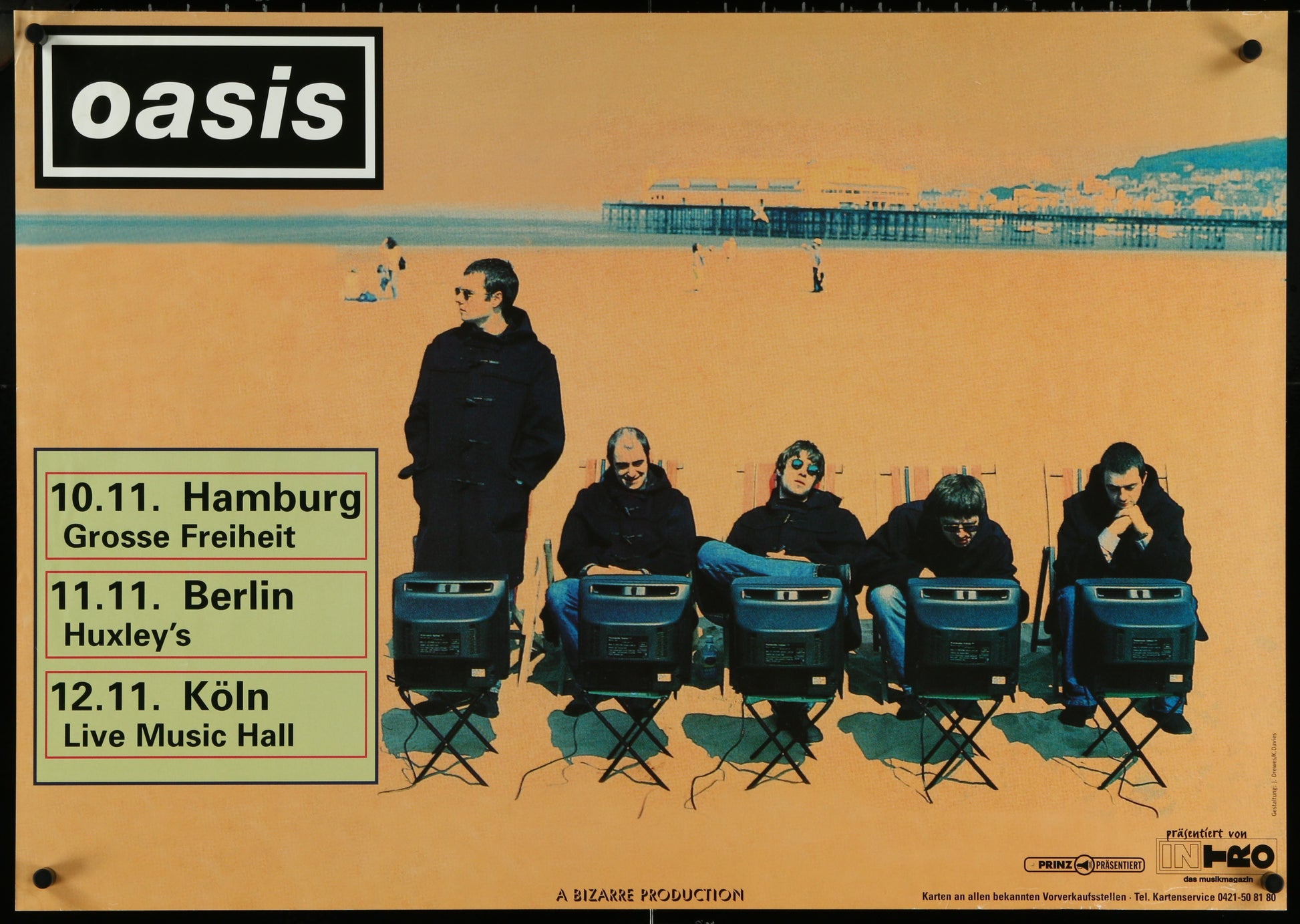 Oasis (1995) Original German Concert Poster 