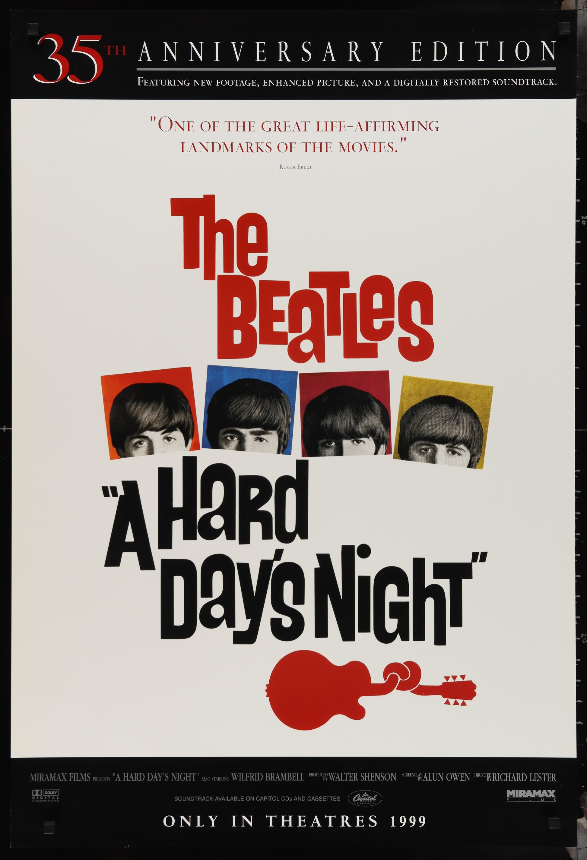 A Hard Day's Night (1999 Re-Release) Original US One Sheet Movie Poster
