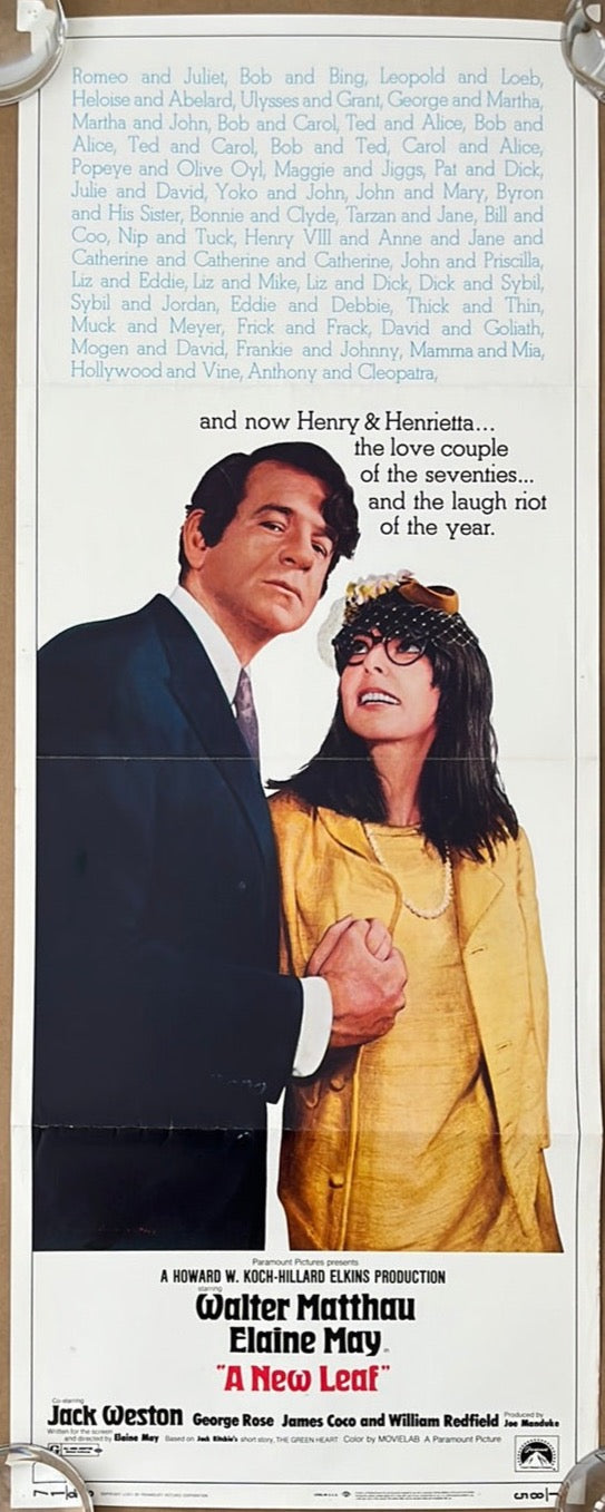 A New Leaf (1971) Original US Insert Cinema Poster