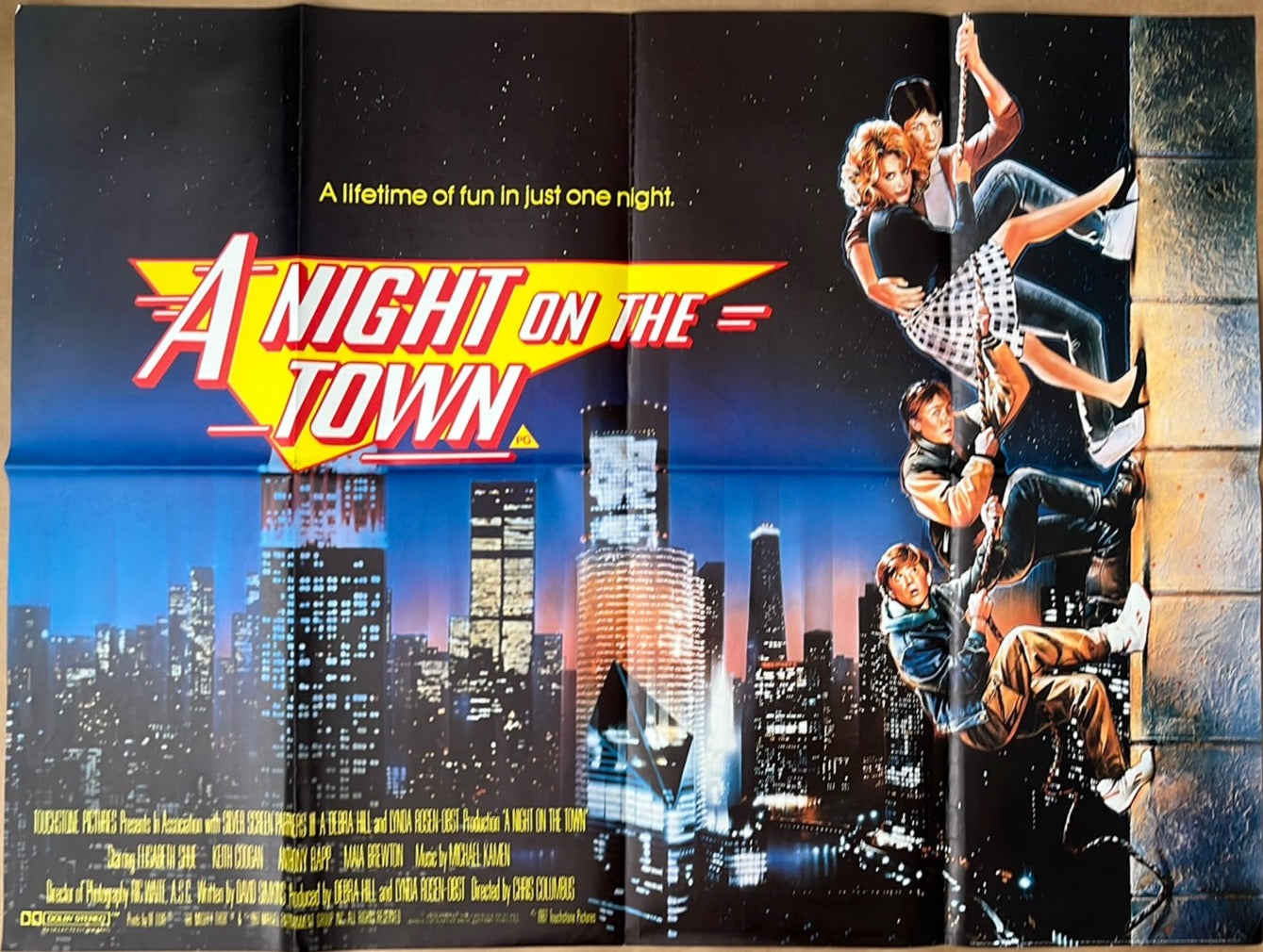 A Night On The Town (Adventures In Babysitting) Original UK Quad Movie Poster Elizabeth Shue