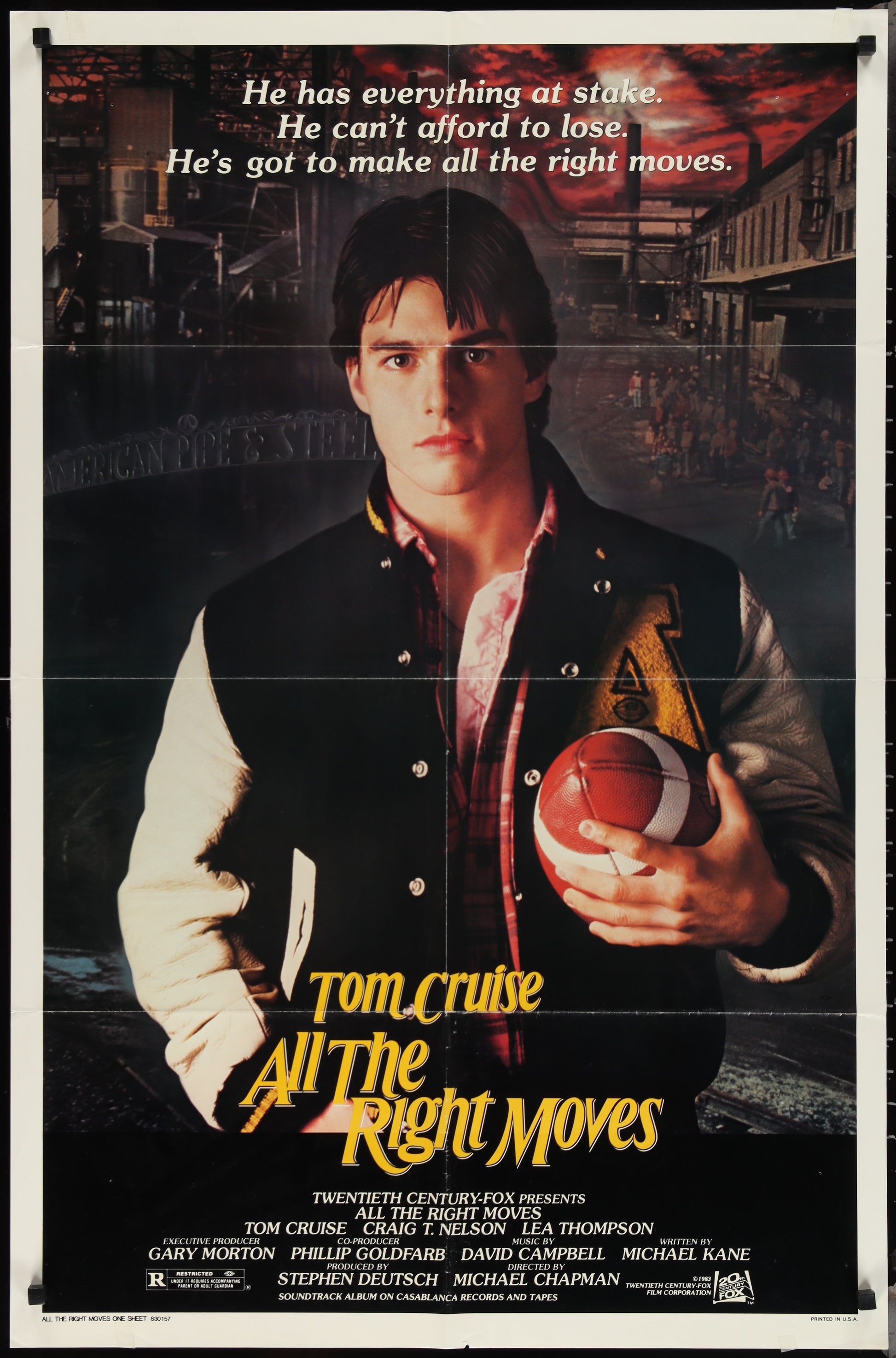 All The Right Moves (1983) Original US One Sheet Movie Poster