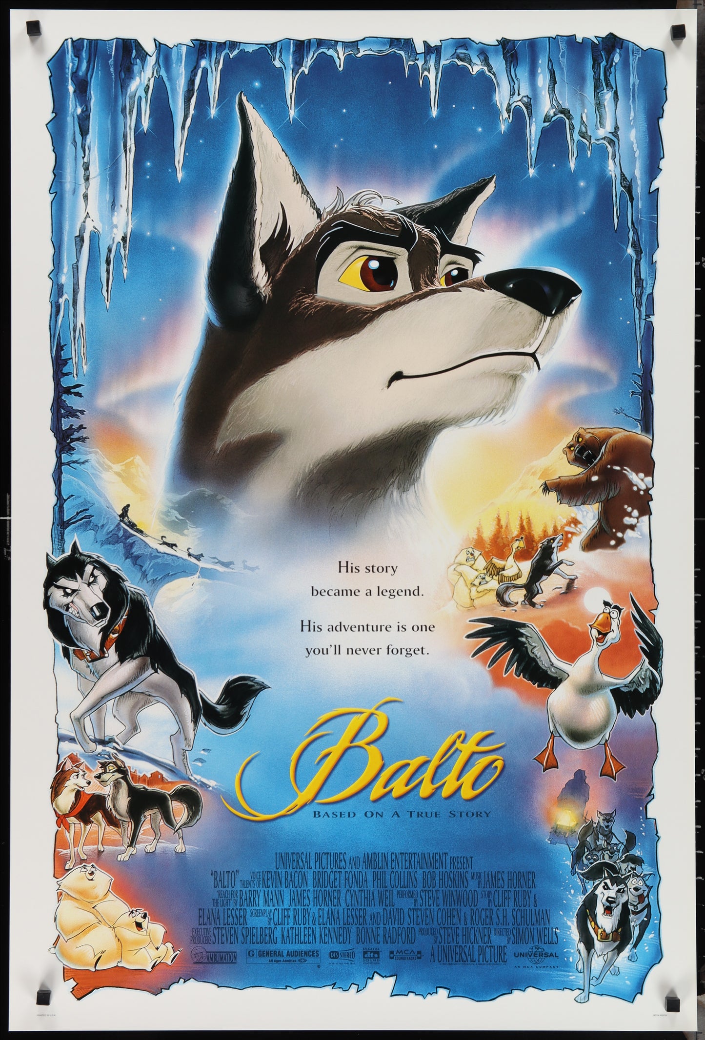 Balto (1995) Original US One Sheet Movie Poster