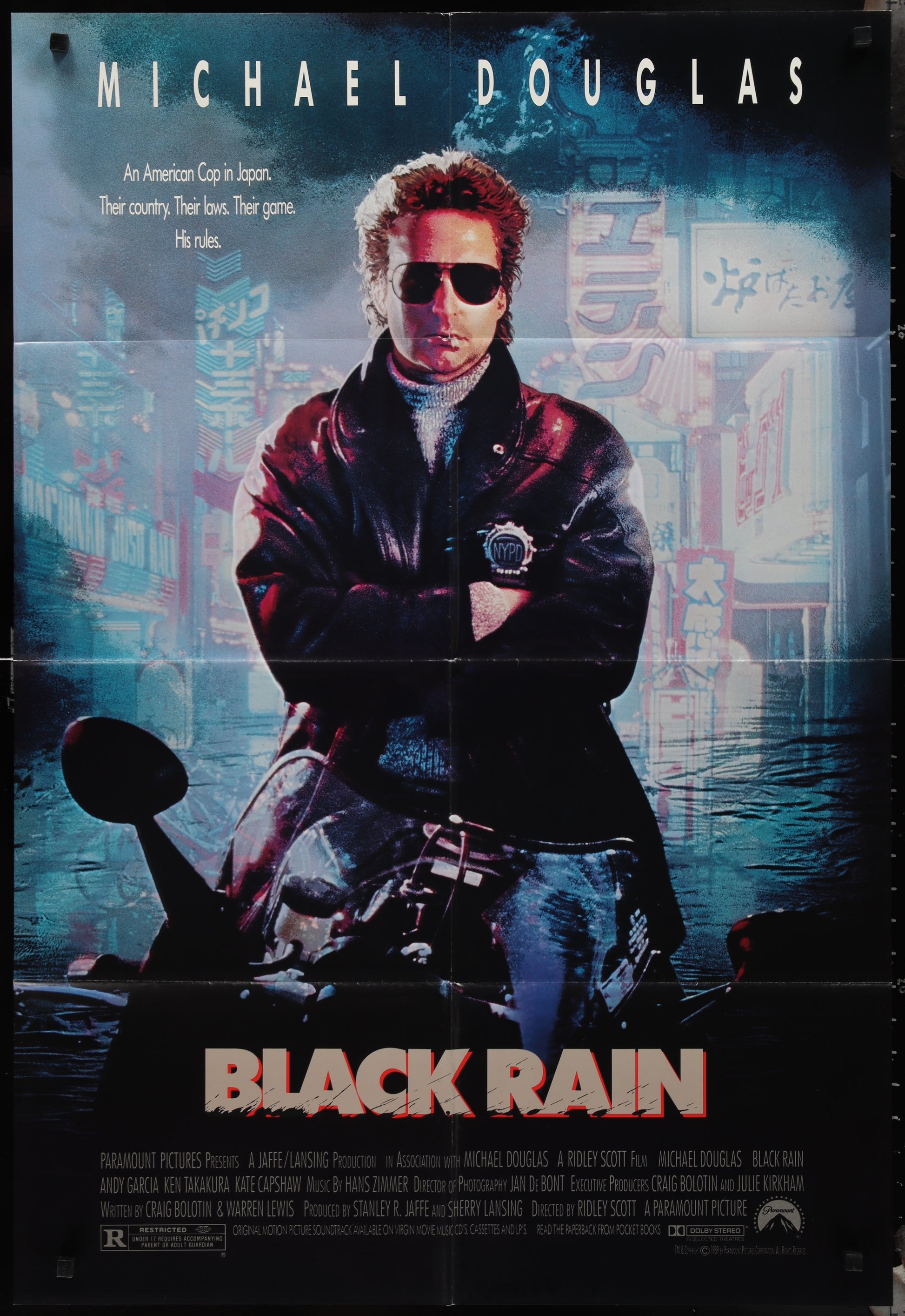 Black Rain (1989) Original US One Sheet Movie Poster