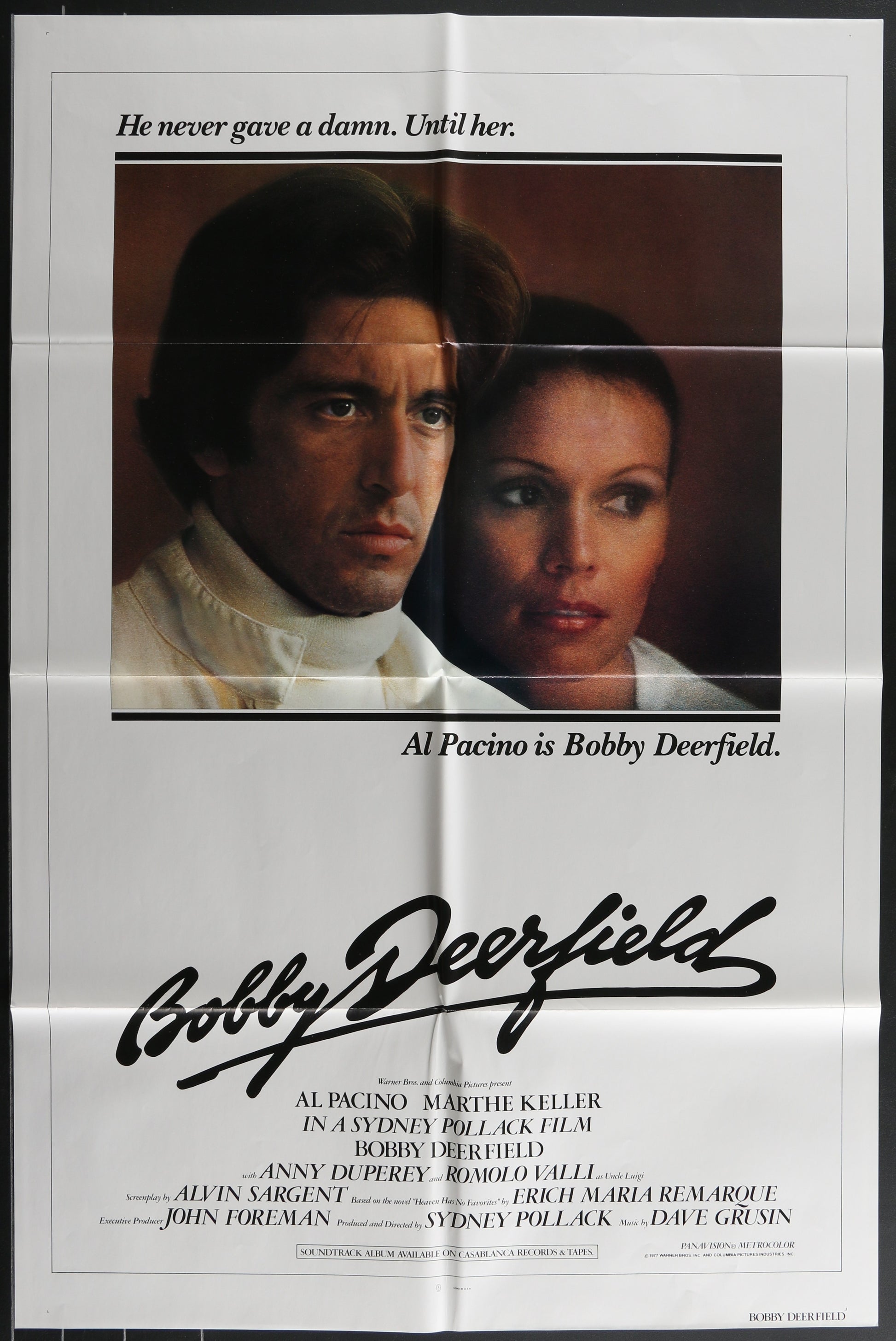 Bobby Deerfield (1977) Original US One Sheet Movie Poster
