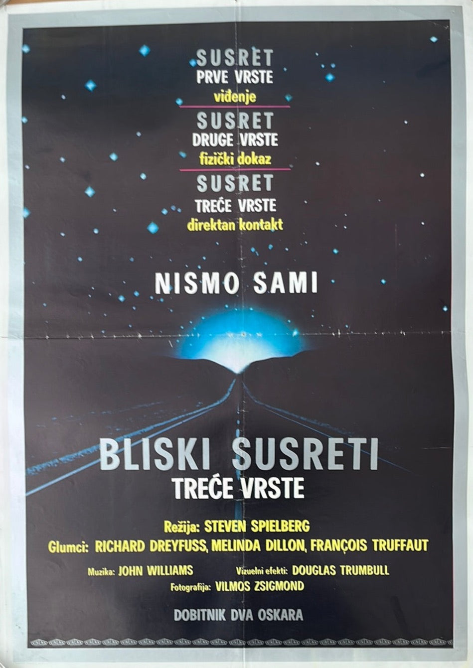Close Encounters Of the Third Kind Original Yugoslavian Cinema Poster