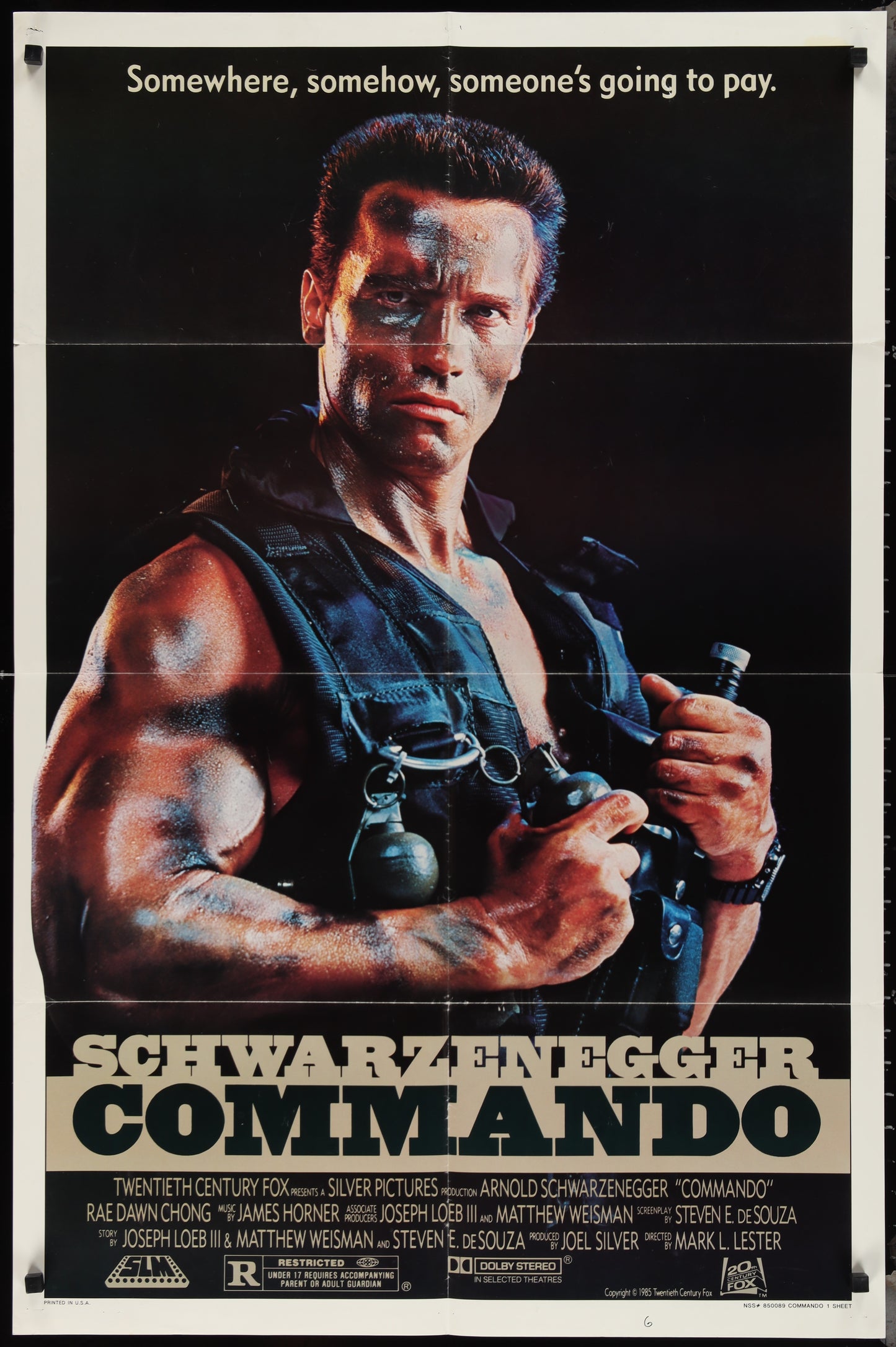 Commando (1985) Original US One Sheet Movie Poster