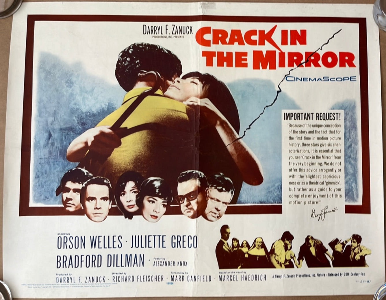 Crack In The Mirror (1960) Original US Half Sheet Cinema Poster
