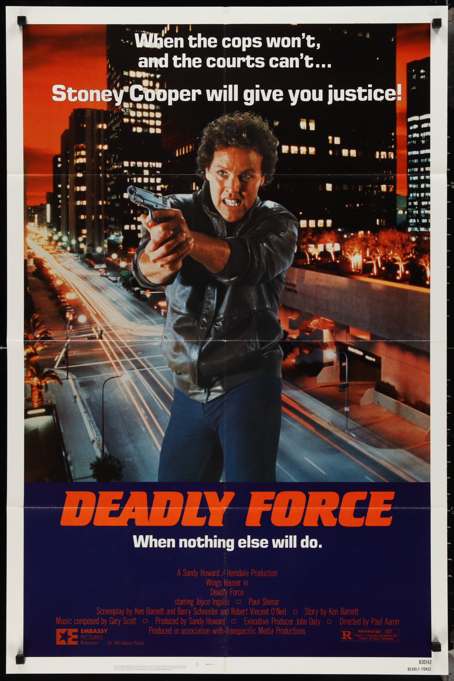Deadly Force (1983) Original US One Sheet Movie Poster