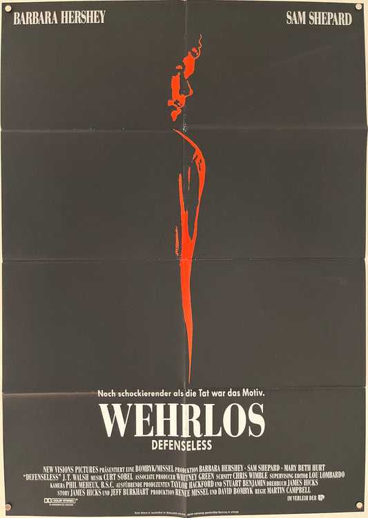 Defenseless - Wehrlos (1991) Original German A1 Movie Poster