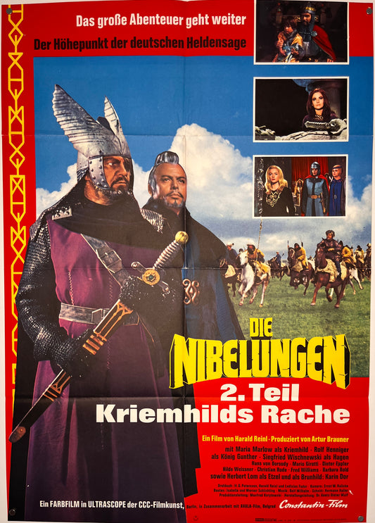 Die Nibelungen 2: Teil Kriemhilds Rache (1967) Original German A1 Cinema Poster