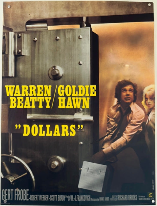 Original French cinema poster featuring Warren Beatty and Goldie Hawn in the movie 'Dollars'.
