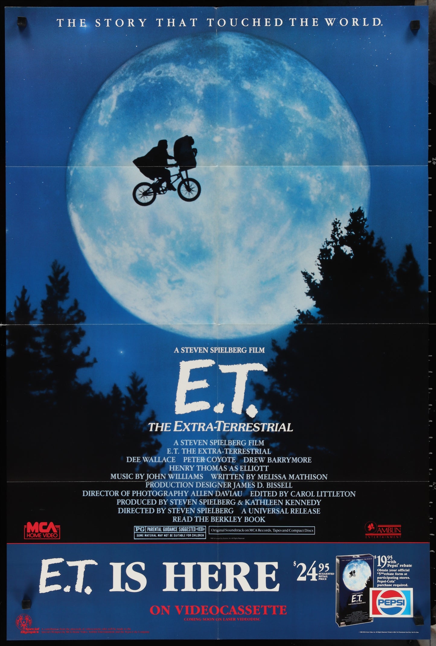 E.T. The Extra Terrestrial (1988) Original Video Rental Poster