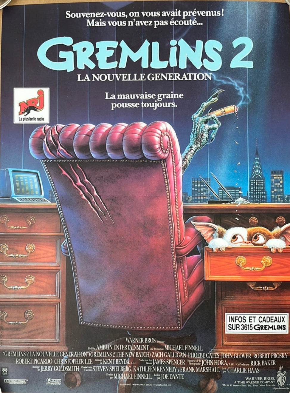 Gremlins 2 The New Batch - La Nouvelle Generation (1990) Original French 'Petite' Cinema Poster
