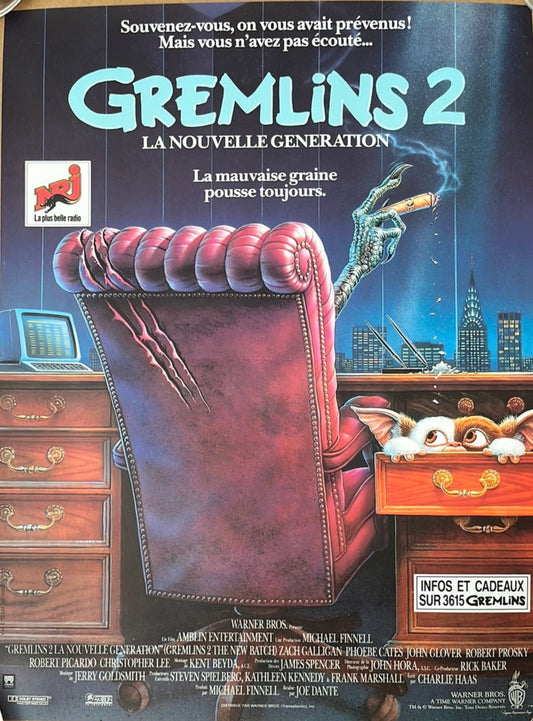 Gremlins 2 The New Batch - La Nouvelle Generation (1990) Original French 'Petite' Cinema Poster