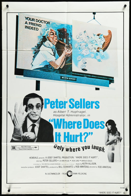 Where Does It Hurt (1972) Original US One Sheet Movie Poster