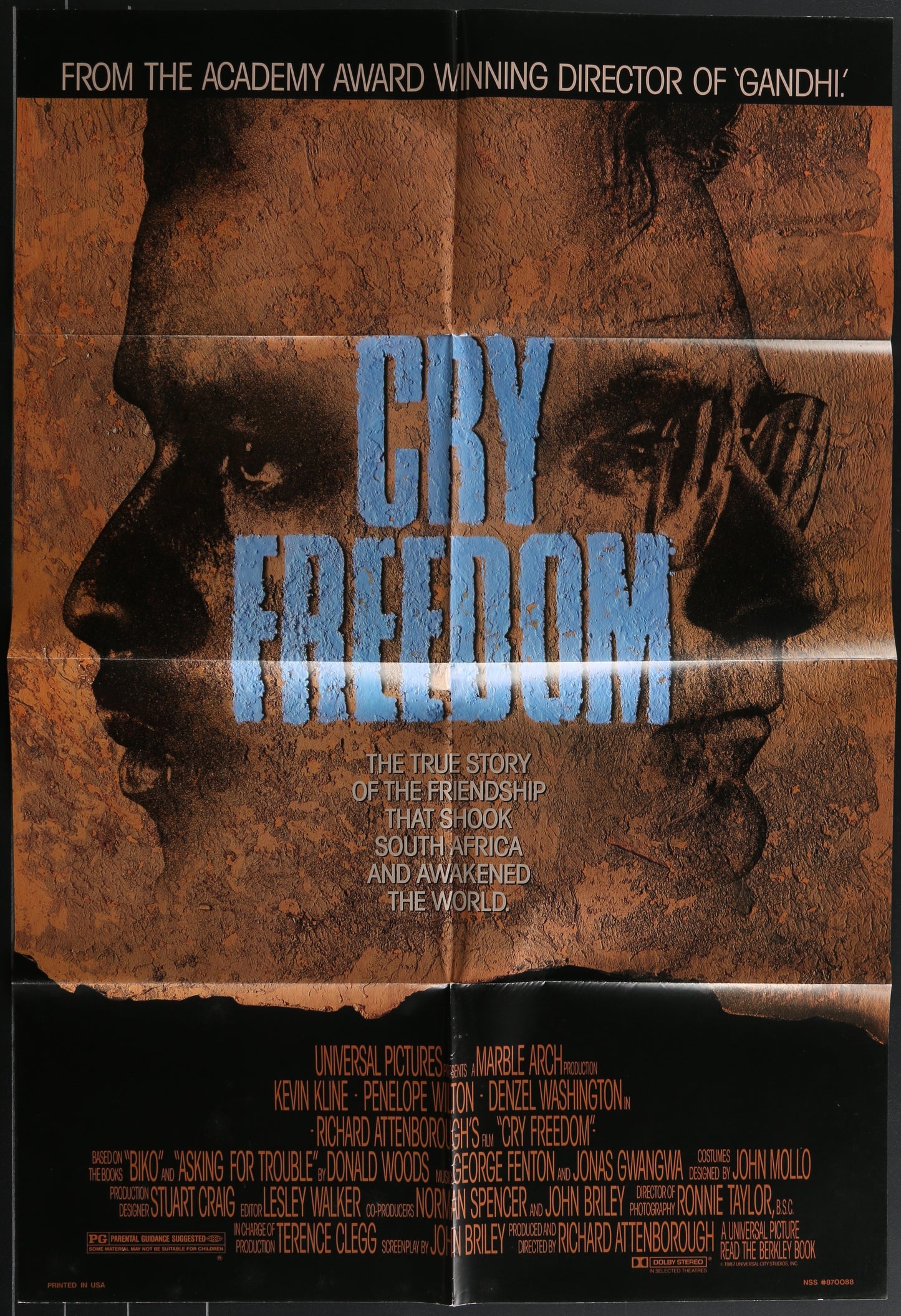 Cry Freedom (1987) Original US One Sheet Movie Poster