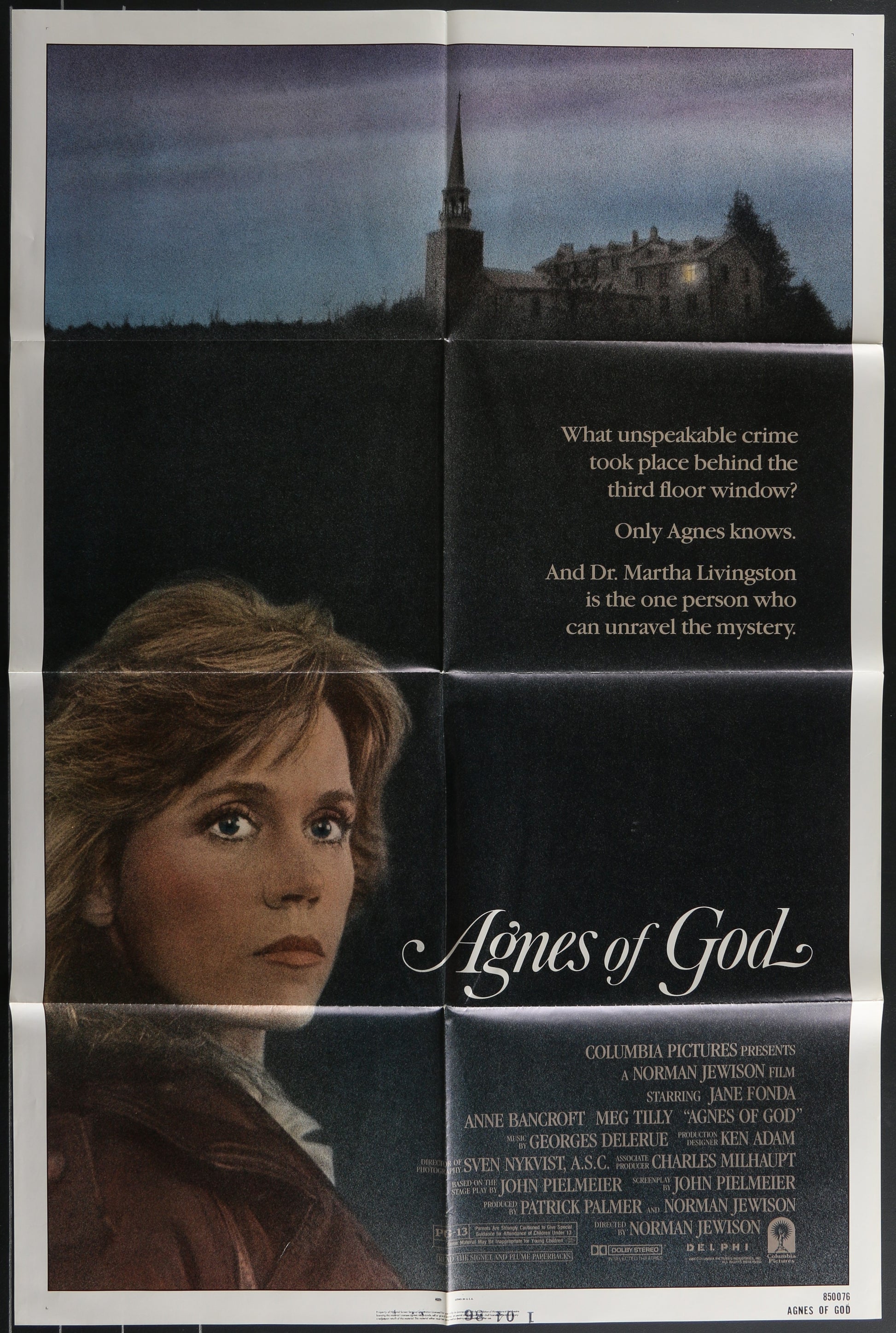 Agnes Of God Original US One Sheet Movie Poster