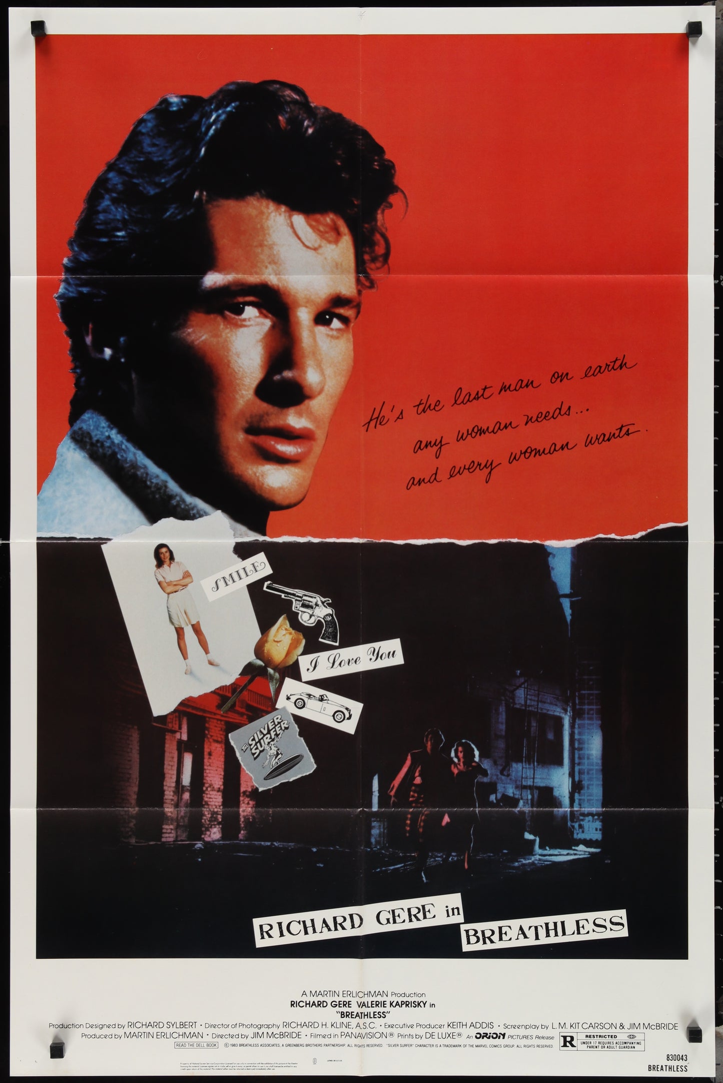 Breathless (1983) Original US One Sheet Movie Poster