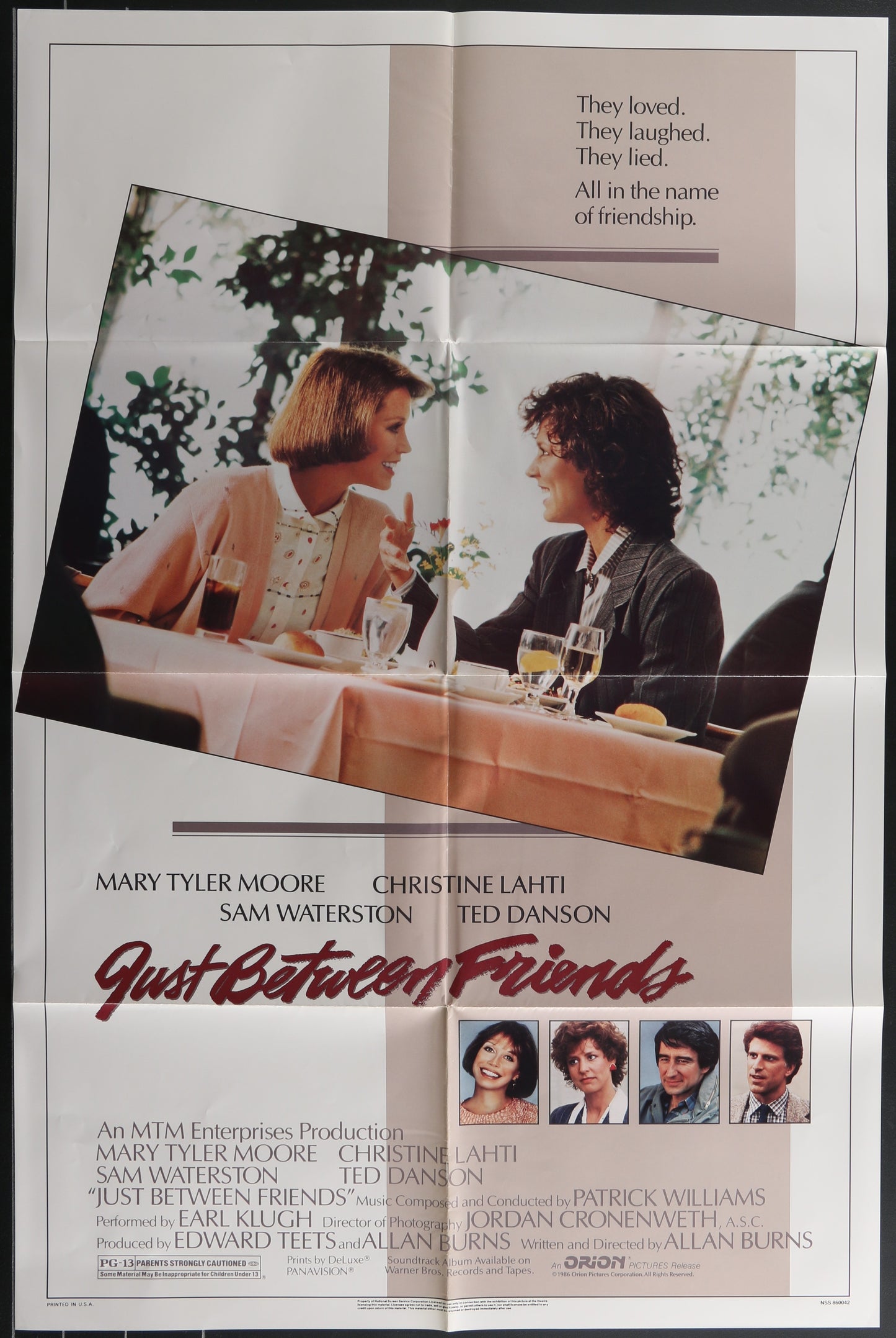 Just Between Friends (1986) Original US One Sheet Movie Poster