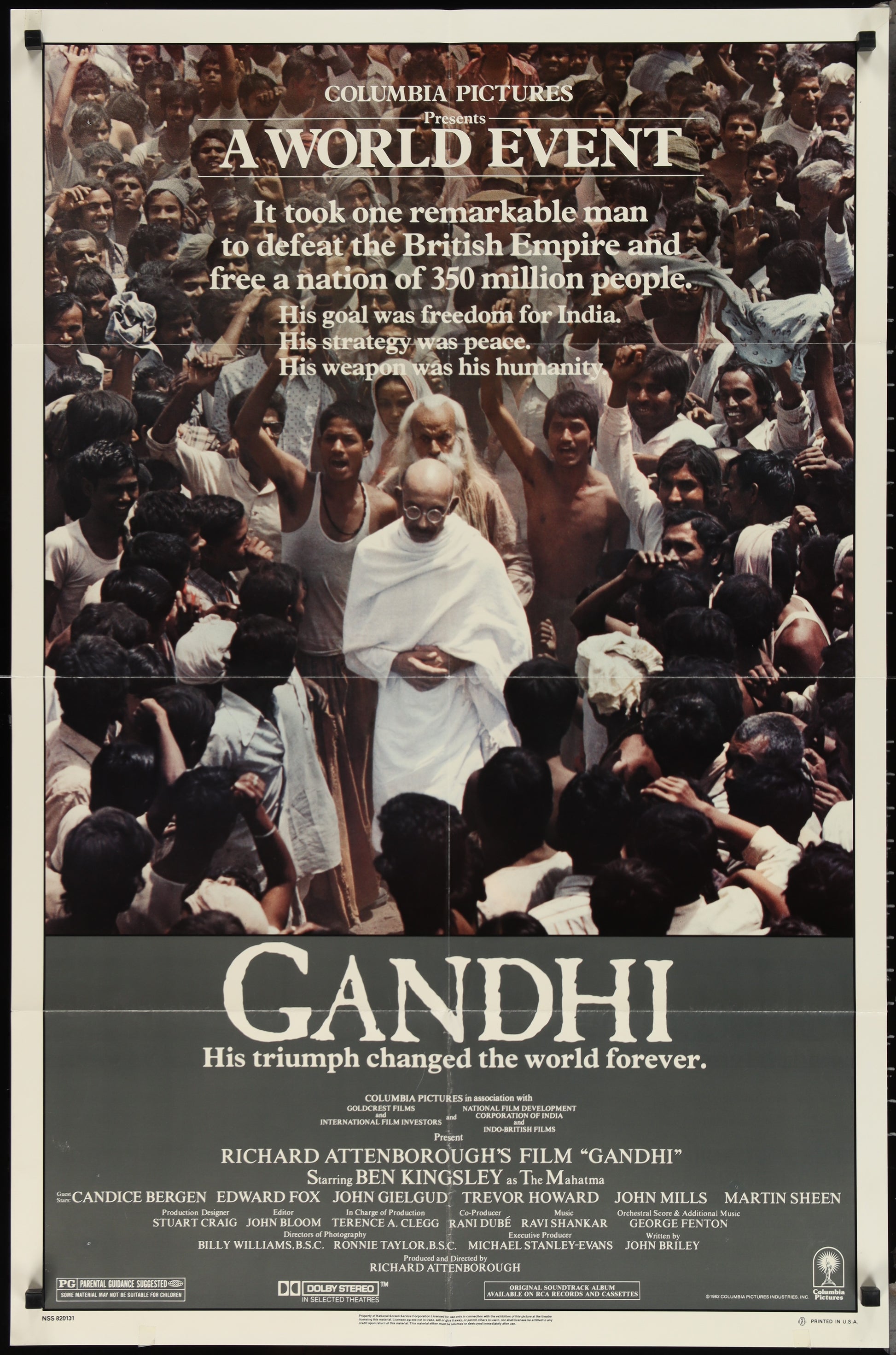 Gandhi (1982) Original US One Sheet Movie Poster