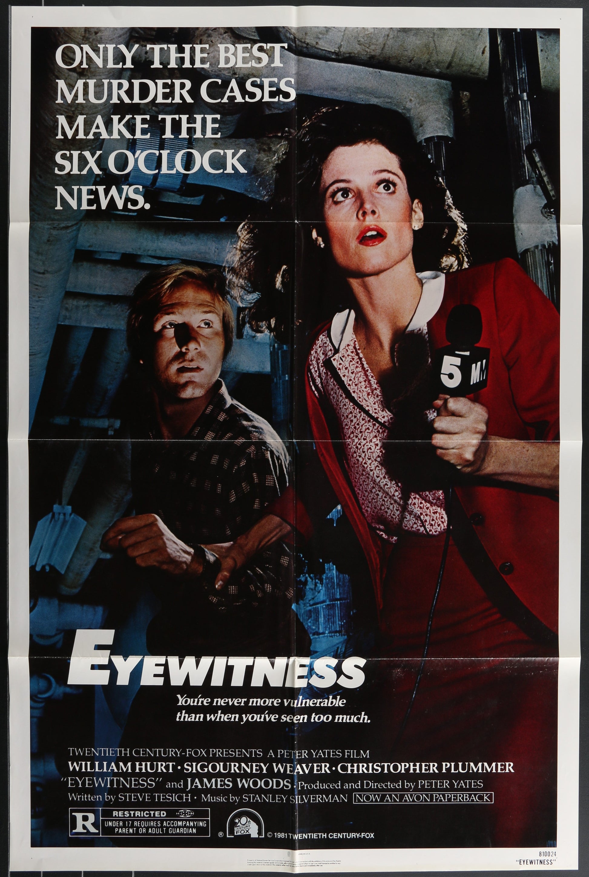 Eyewitness (1981) Original US One Sheet Movie Poster