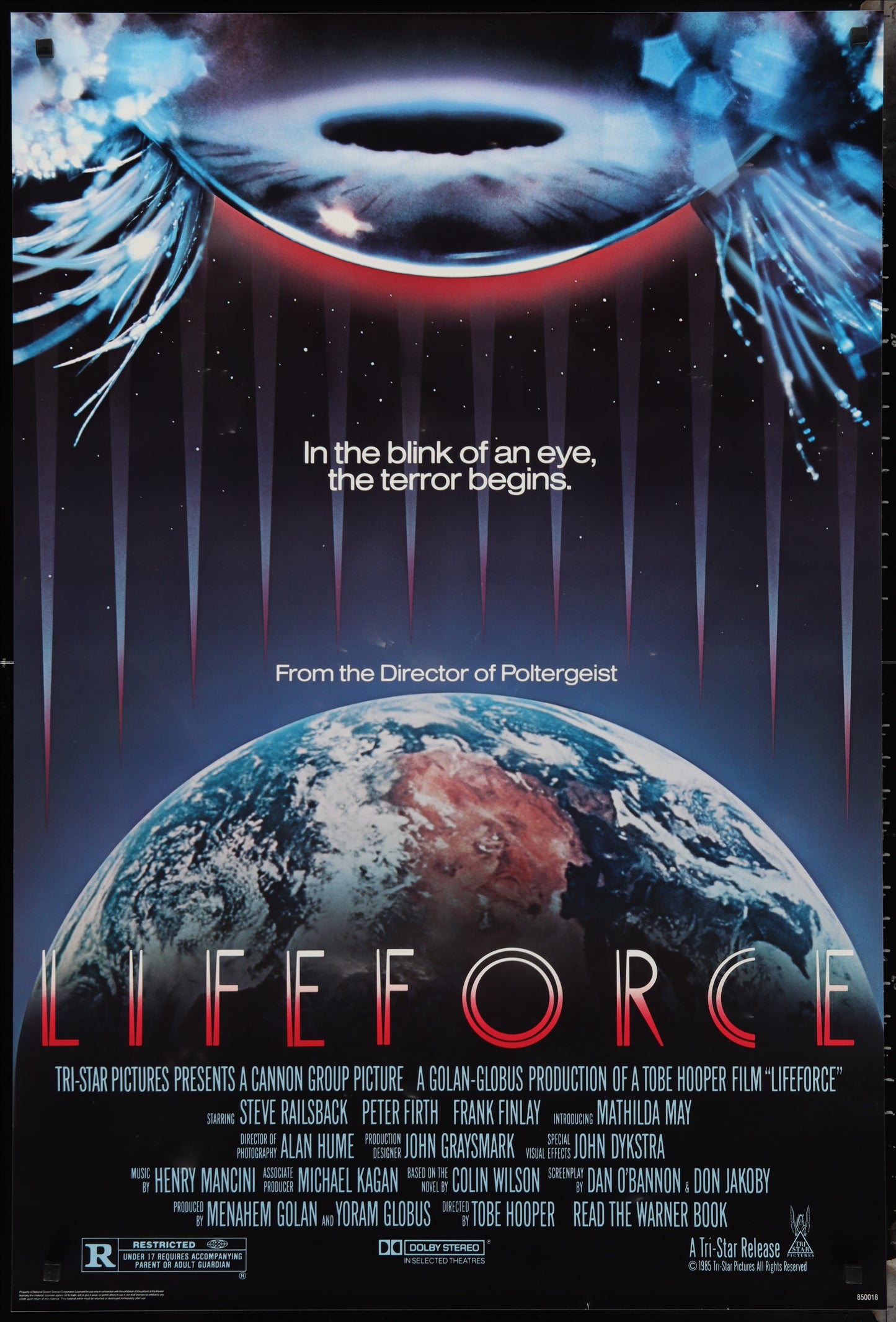 Lifeforce (1985) Original US One Sheet Movie Poster 27 x 40