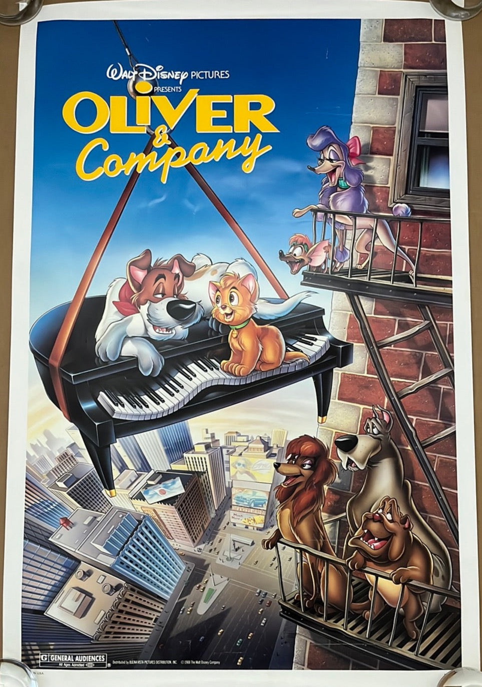 Oliver & Company (1988) Original US One Sheet Cinema Poster.