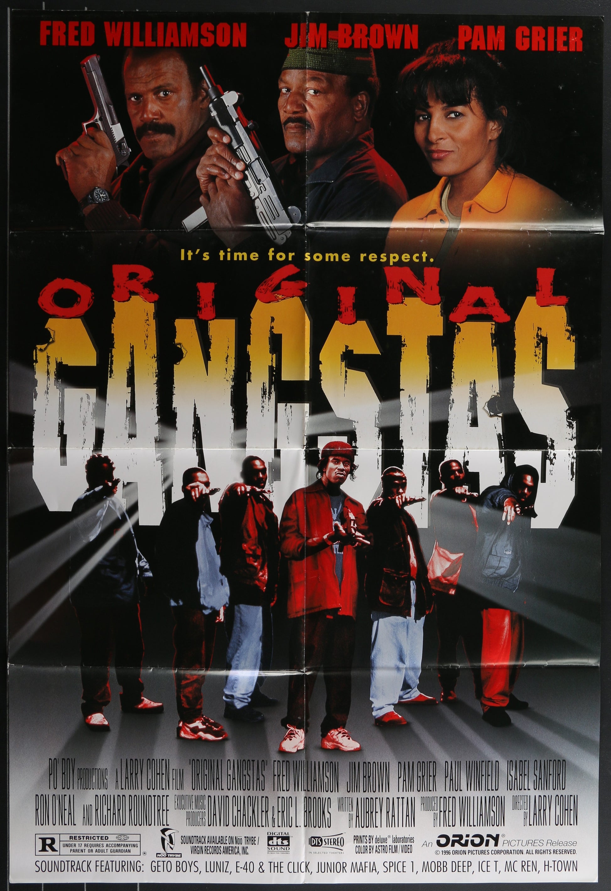 One-sheet movie poster for the film 'Original Gangstas' featuring images of the cast members and title text.