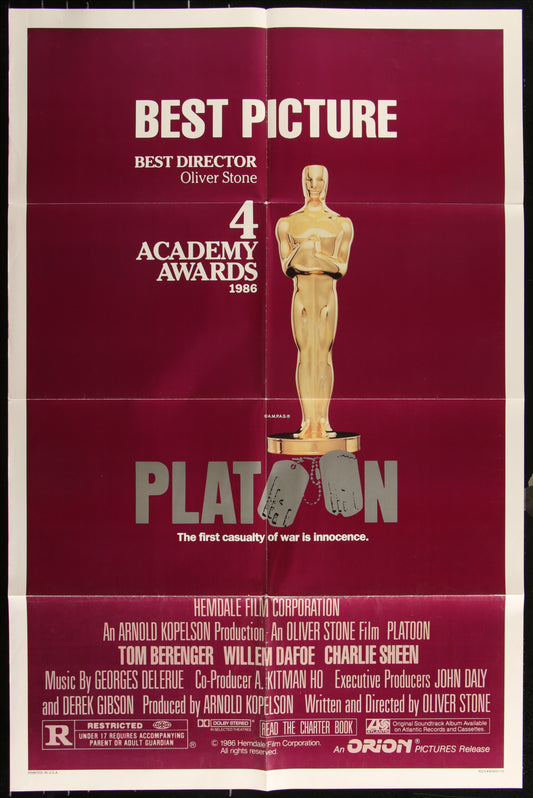 Platoon (1986) Original US One Sheet Movie Poster