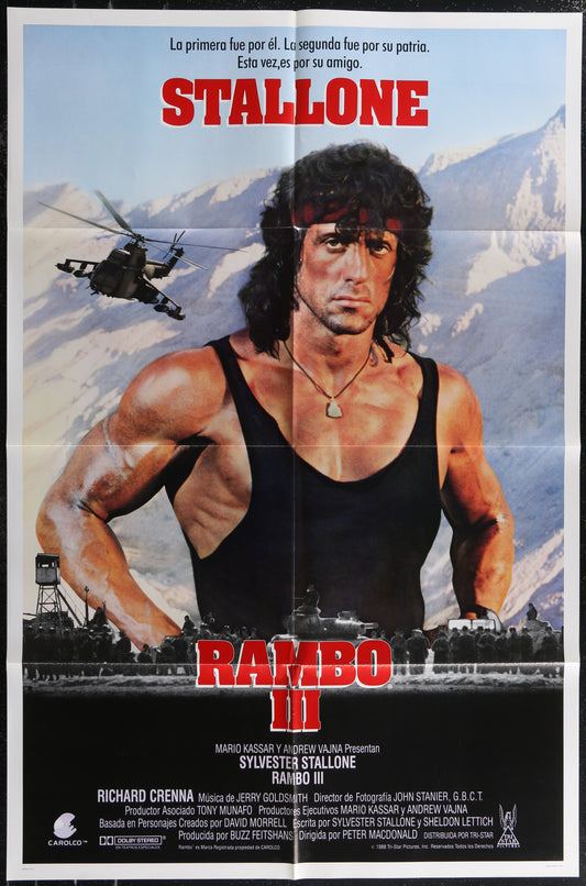 Rambo III (1988) Original Spanish Language One Sheet Movie Poster