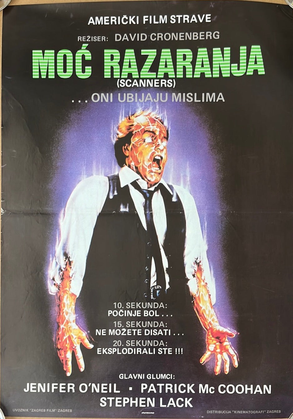Scanners (1981) Original Yugoslavian Cinema Poster