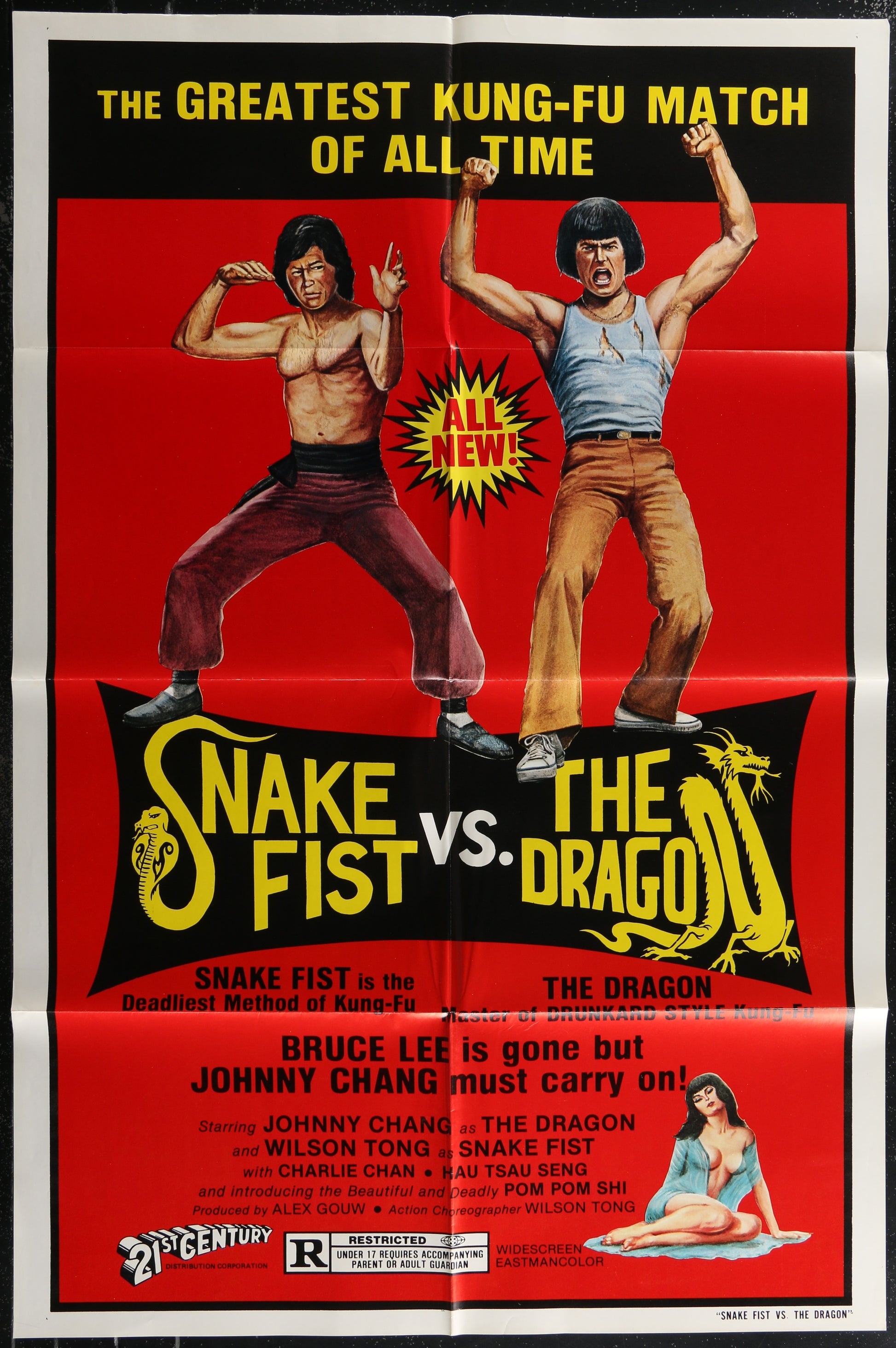 Snake Fist Vs. The Dragon (1979) Original US One Sheet Movie Poster