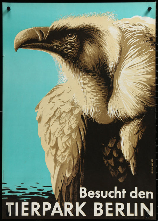 TIERPARK BERLIN East German Special Poster 1983 Art Of Vulture by Grohmann