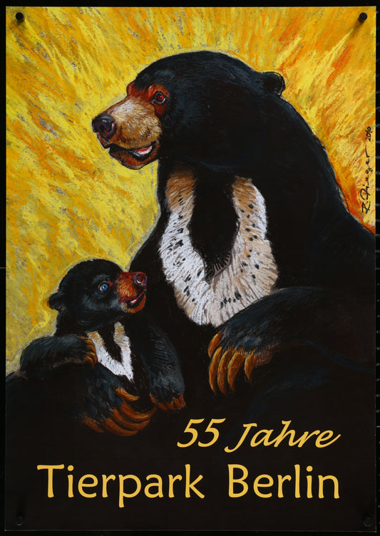 TIERPARK BERLIN German Special Poster 2010 Art Of Sun Bears By Zieger