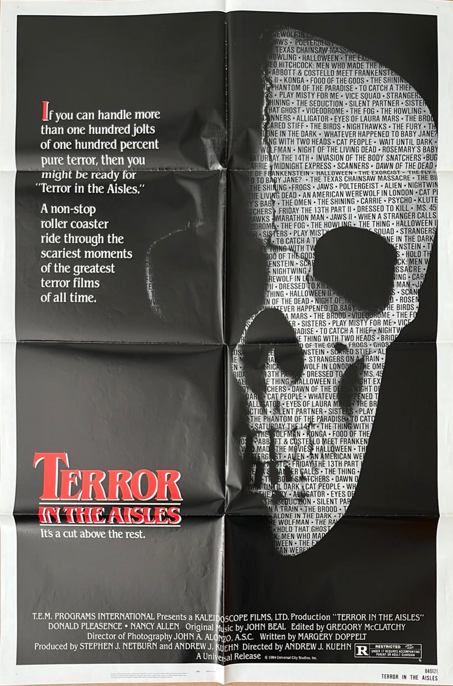 Terror In The Aisles Original US One Sheet Cinema Poster