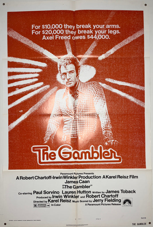 The Gambler (1974) Original US One Sheet Cinema Poster