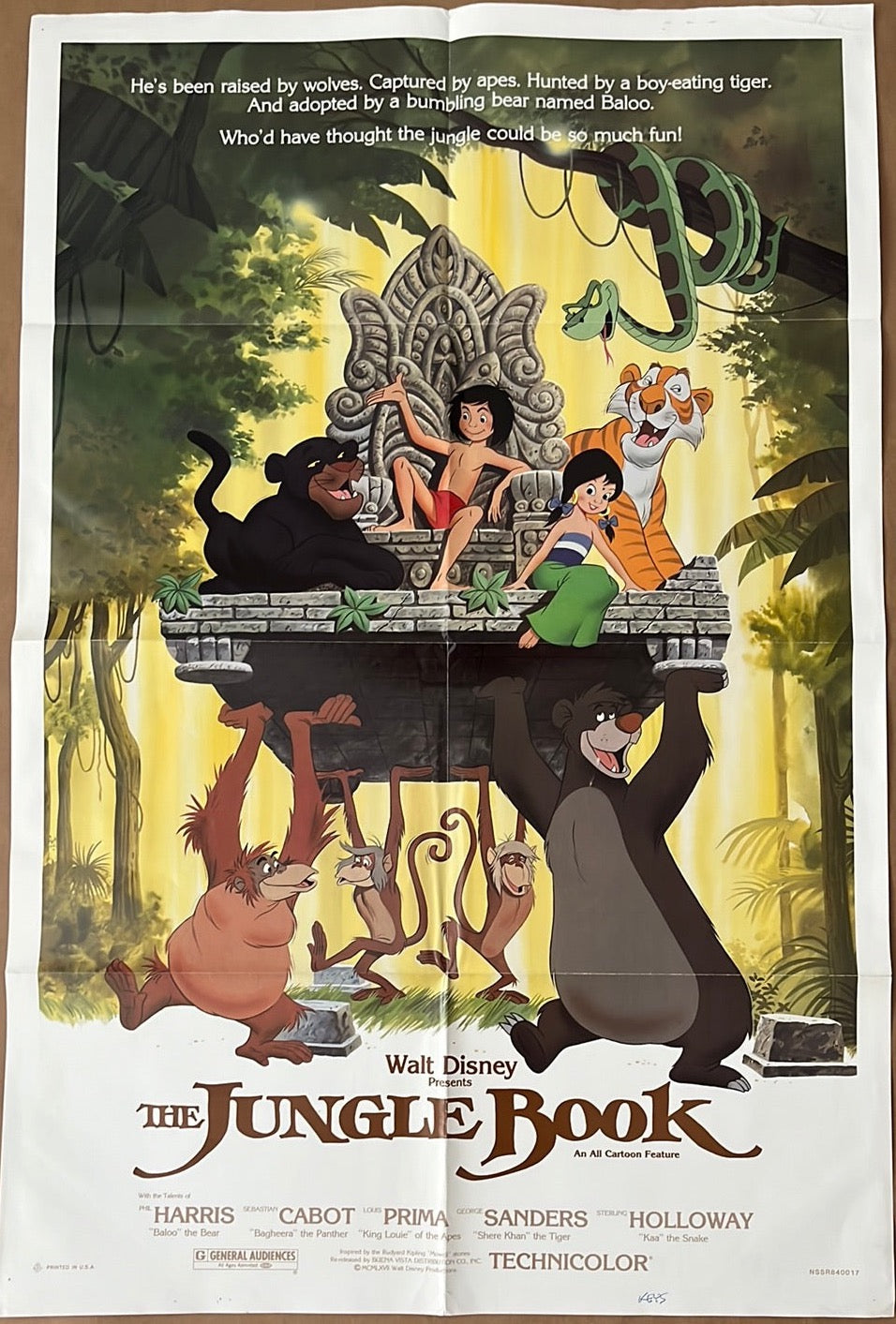 The Jungle Book (1984 Re-Release) Original US One Sheet Cinema Poster