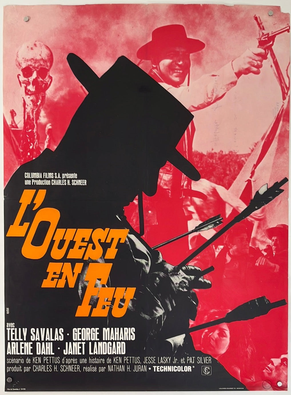 The Land Raiders - L'Ouest En Feu (1969) Original French Affiche Cinema Poster