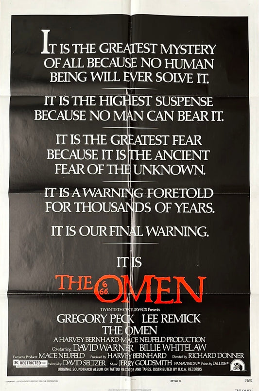 The Omen Original US One Sheet Cinema Poster
