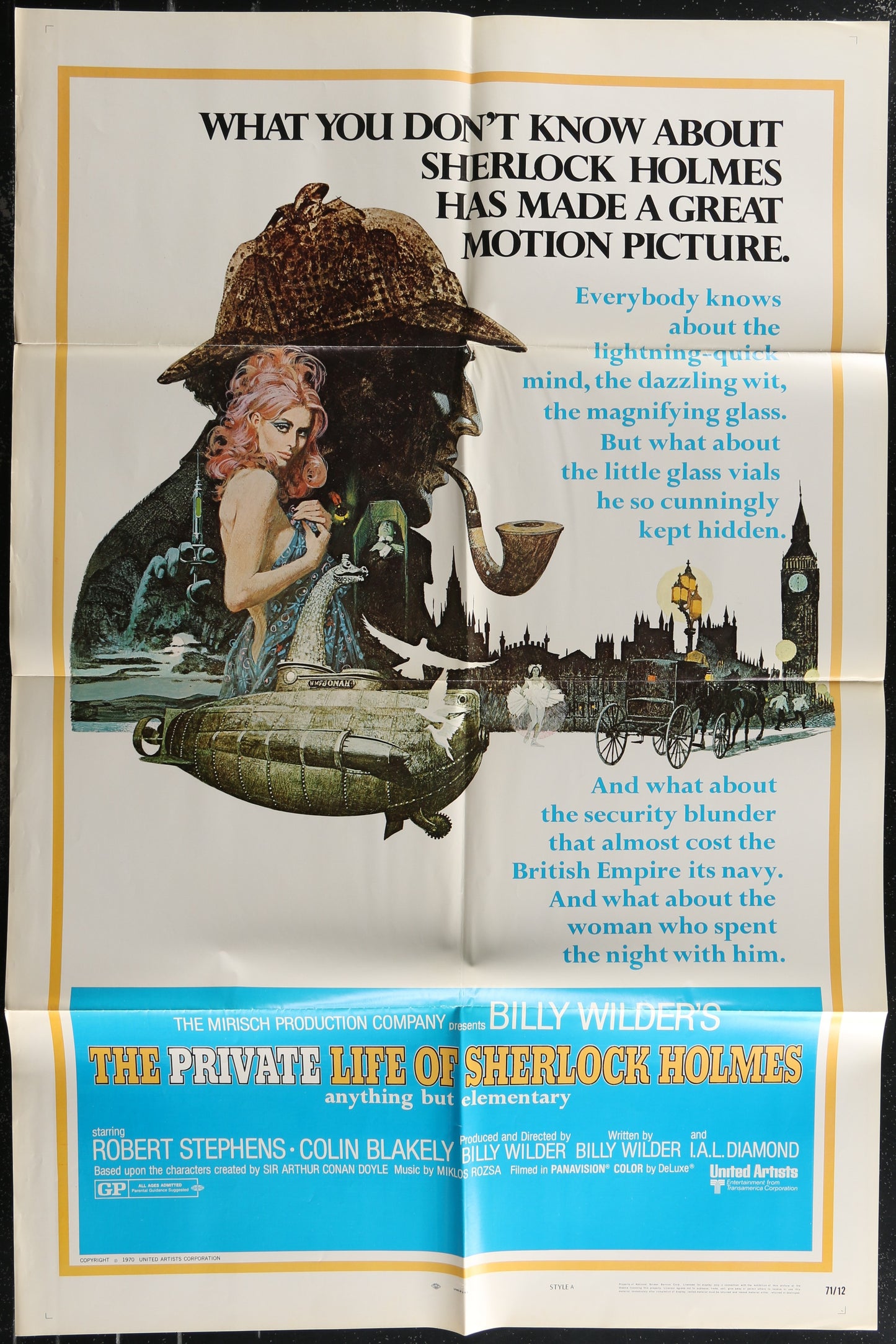 The Private Life Of Sherlock Holmes (1971) Original US One Sheet Movie Poster