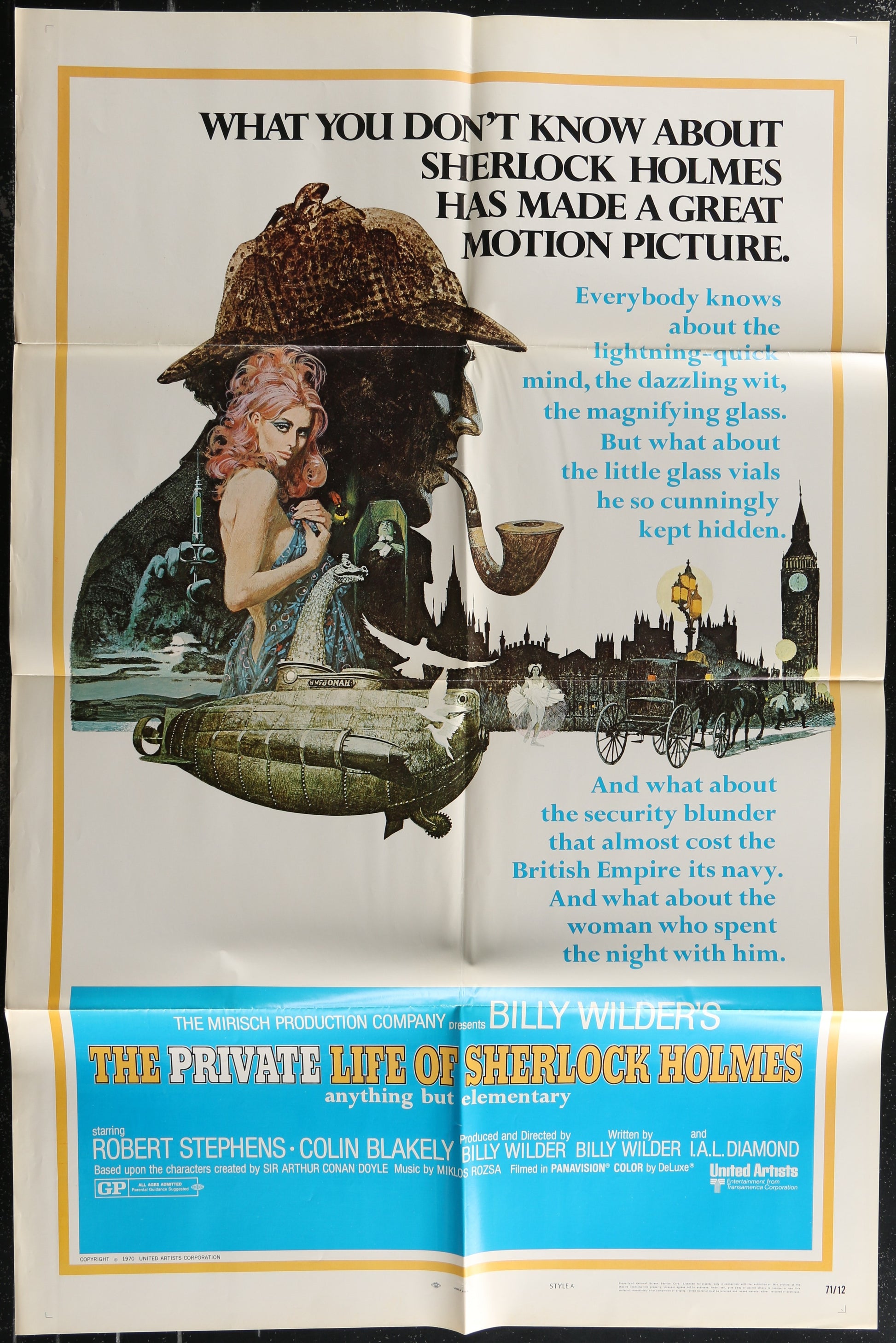 The Private Life Of Sherlock Holmes (1971) Original US One Sheet Movie Poster