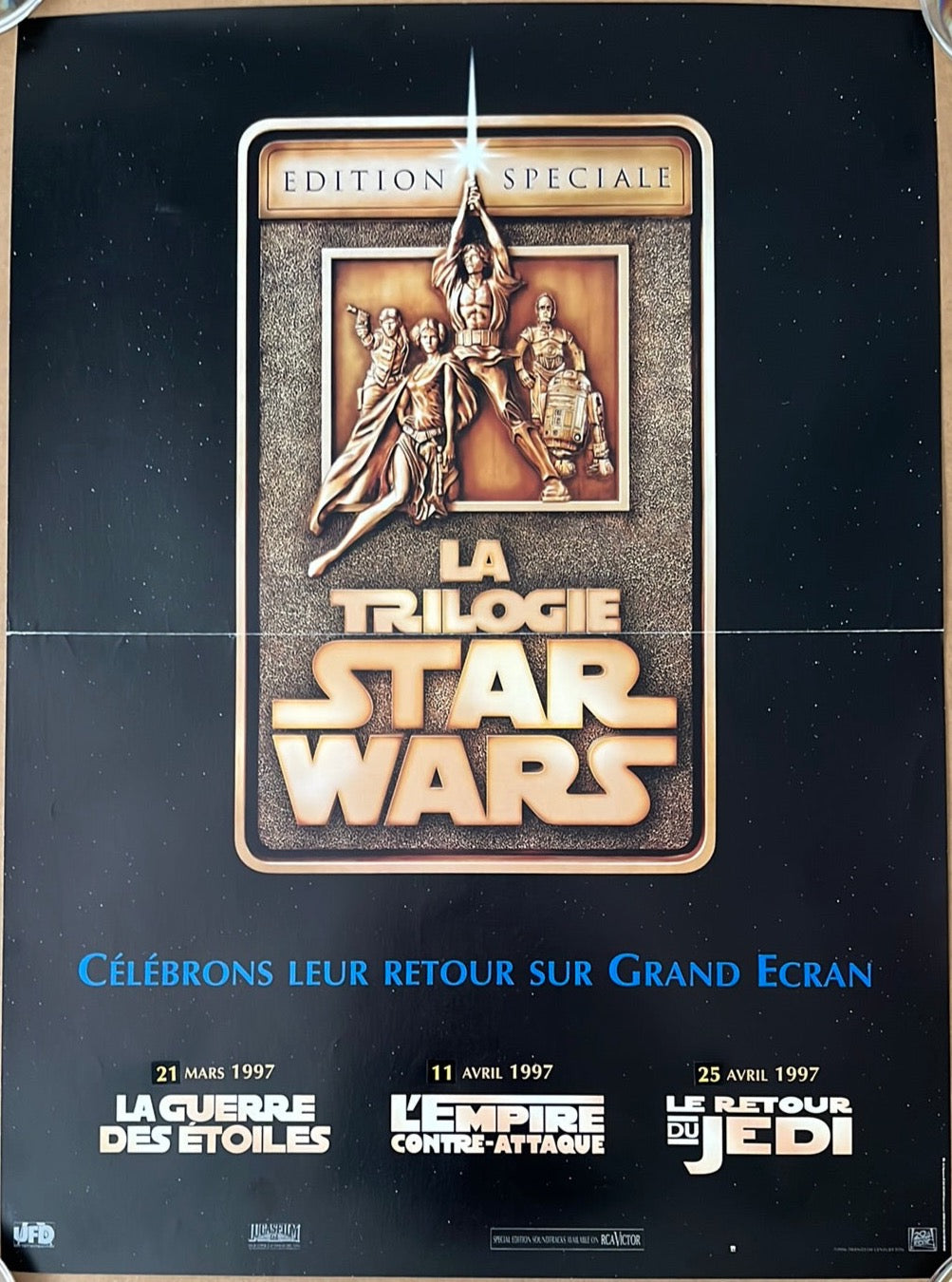 The Star Wars Trilogy (1997) La Trilogie Star Wars Original French 'Petite' Cinema Poster