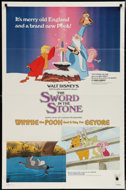 The Sword In The Stone & Winnie the Pooh: A Days For Eeyore (1983) Original US One Sheet Movie Poster